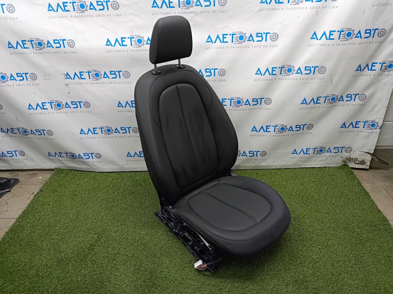 Passenger seat BMW X1 F48 16-19 without airbag, electric, heated, leather black, driftwood, electrics not working, for dry cleaning