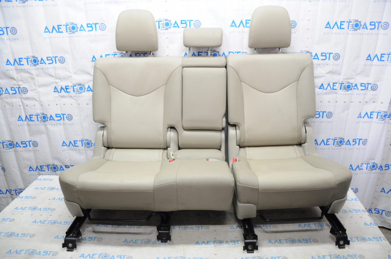 Rear row of seats 2nd row Toyota Prius V 12-17 beige leather, scratches on the back