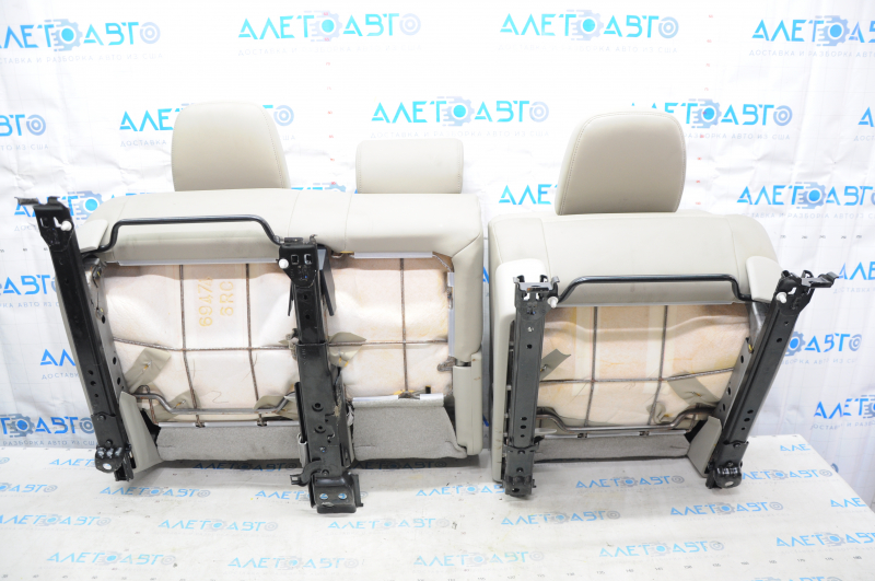 Rear row of seats 2nd row Toyota Prius V 12-17 beige leather, scratches on the back