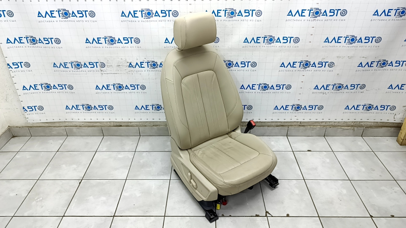Passenger seat Audi Q5 80A 18-24 with AIRBAG, beige leather, electric, heated, driftwood, working, for dry cleaning, scratches on the back