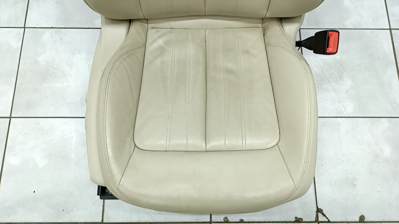 Passenger seat Audi Q5 80A 18-24 with AIRBAG, beige leather, electric, heated, driftwood, working, for dry cleaning, scratches on the back