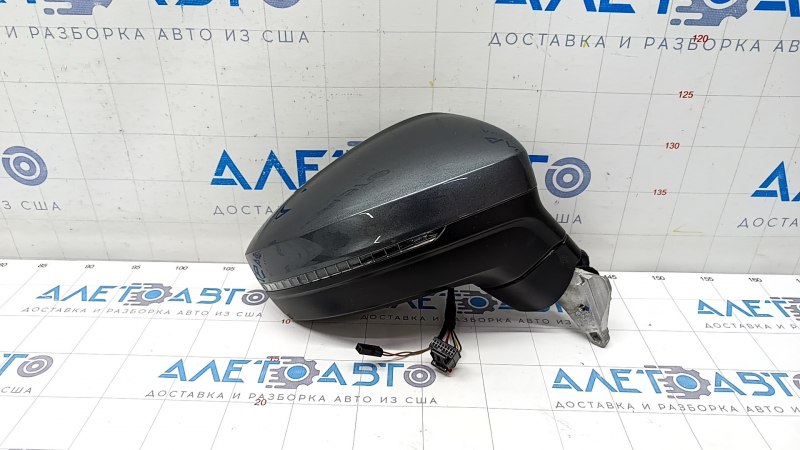 Side mirror right VW Tiguan 18- 6+2 pins, BSM, turn signal, heated, graphite