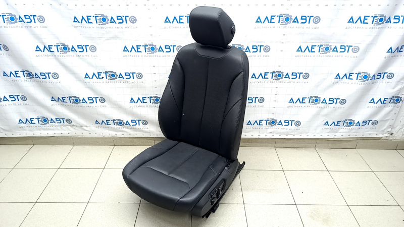 Driver's seat BMW 3 F30 12-18 with airbag, electric with memory, leather black, crack