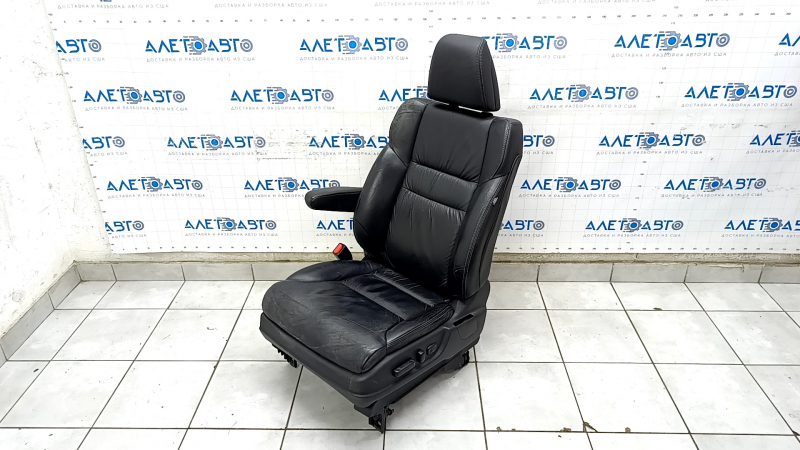 Driver's seat Honda CRV 12-14 without airbag, leather black, electric, heated, worn