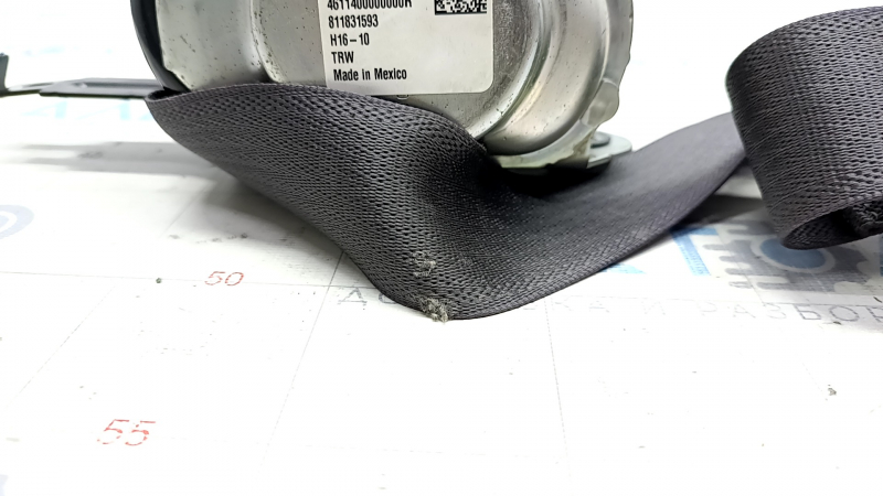 Chevrolet Volt 16 passenger seat belt - gray, torn, does not retract well