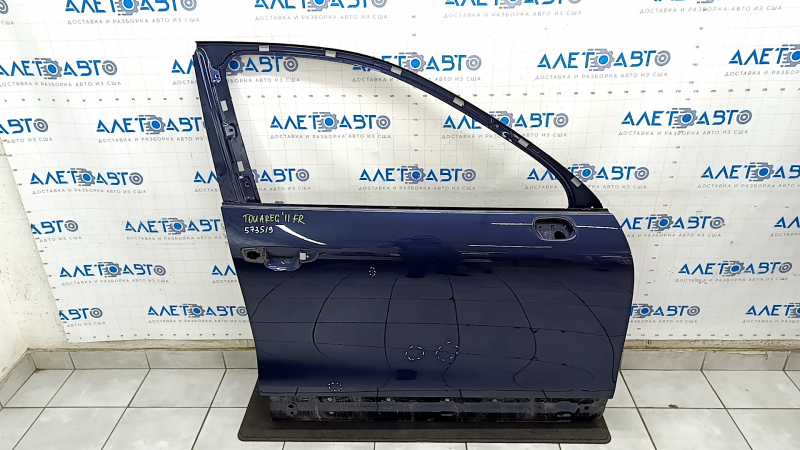 Door bare front right VW Touareg 11-17 blue LH5X, bumps, dents