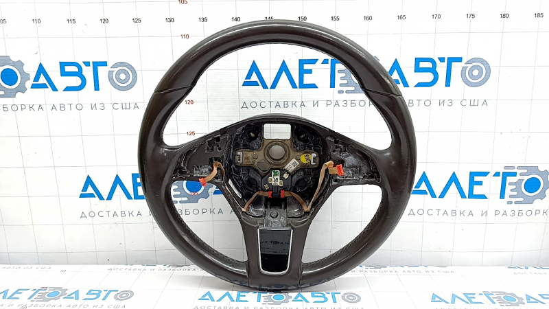 Naked steering wheel VW Touareg 11-17 leather brown with heating, scratches