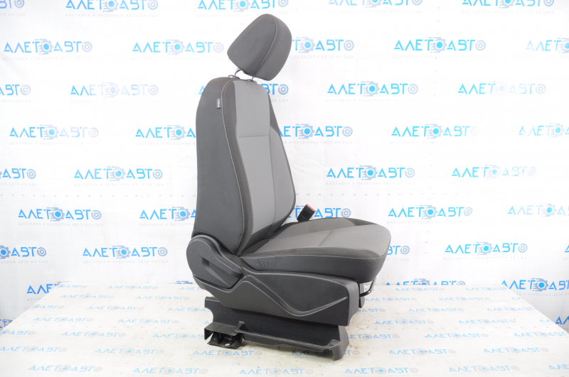 Passenger seat Ford Escape MK3 13-19 without airbag, mechanical, cloth black-gray, for dry cleaning, small burn