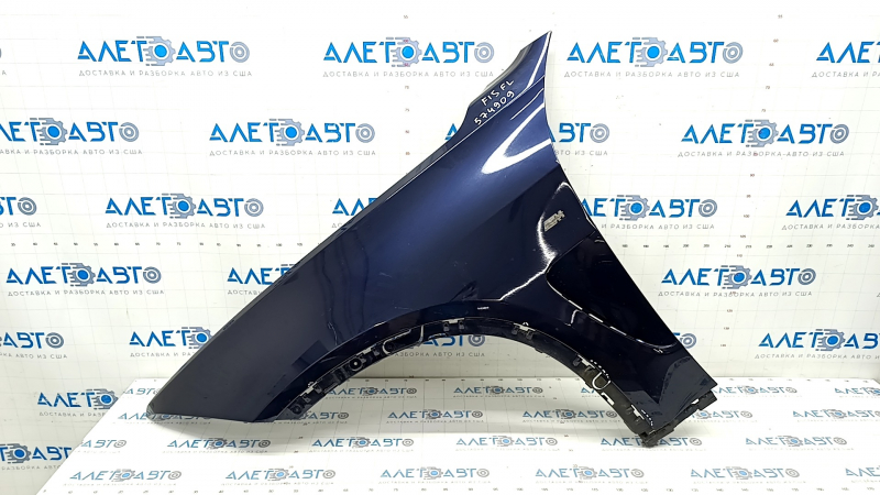 Front left wing BMW X5 F15 14-18 with bracket, blue A89, plastic, broken fasteners, bumpers