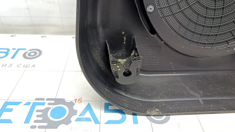 Door trim card front left Audi Q5 8R 09-17 black, insert black, armrest rubber, molding under wood gloss, Bang and Olufsen, broken crepe, scratches