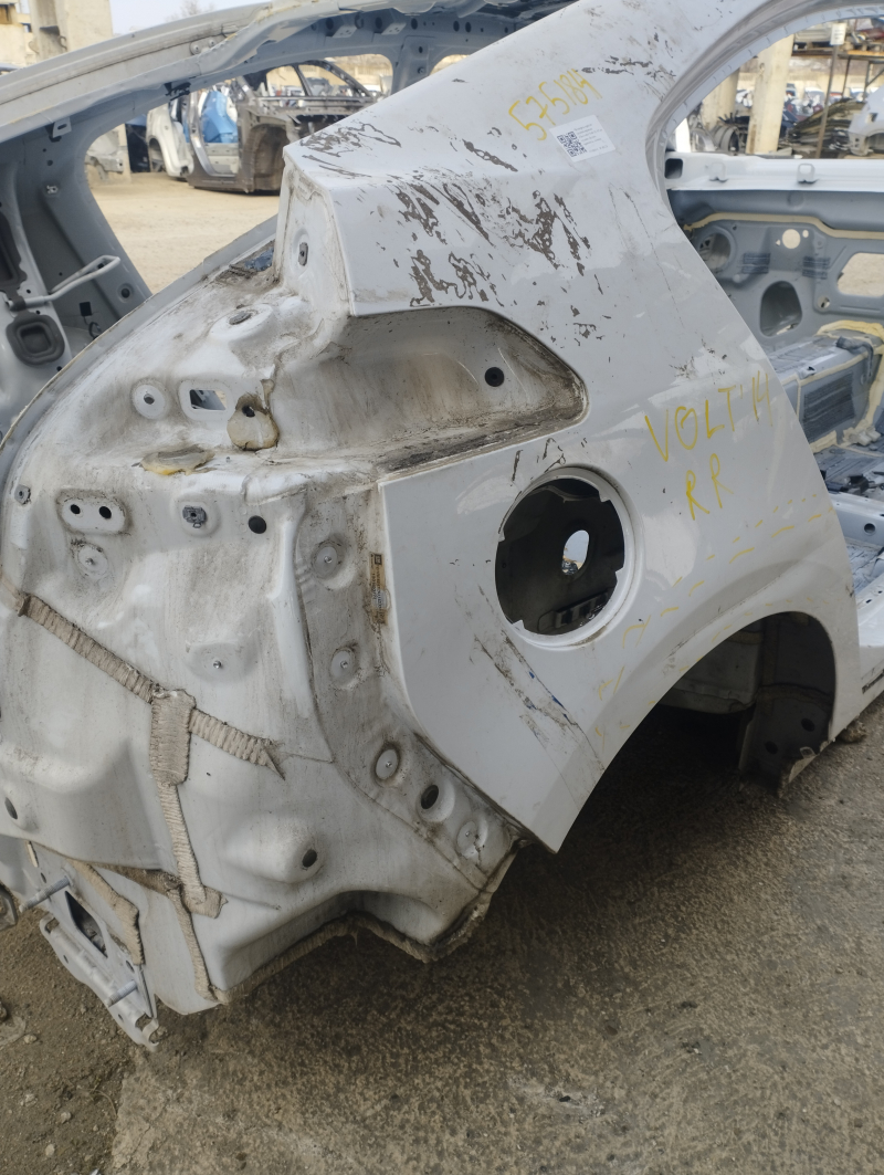 Quarter wing rear right Chevrolet Volt 11-15 on the body, white, dented, bumps