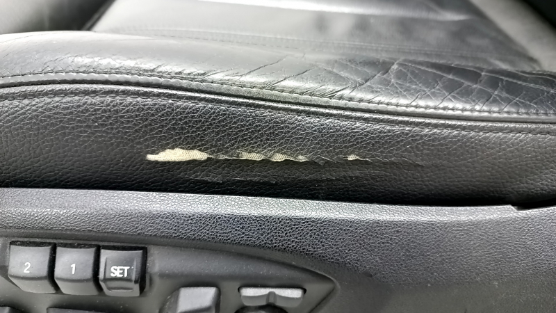 Driver's seat BMW X5 F15 14-18 without airbag, electric, memory, Comfort, leather black Dakota, cracked, broken pad