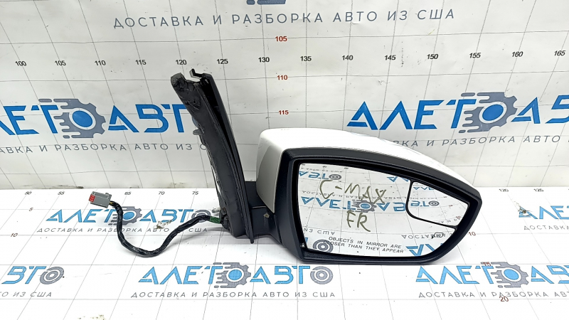 Side mirror right Ford C-max MK2 13-18 7 pins, turn signal, heated, white, scratches