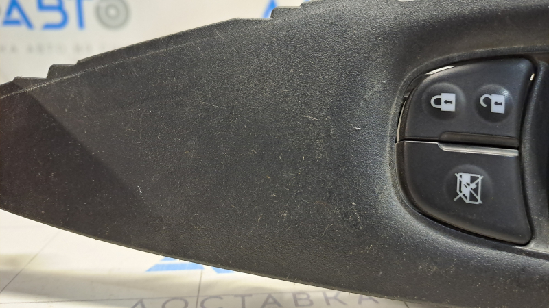 Front left window lift control Nissan Rogue 14-20 black, 1 auto, with black trim, minor scratches