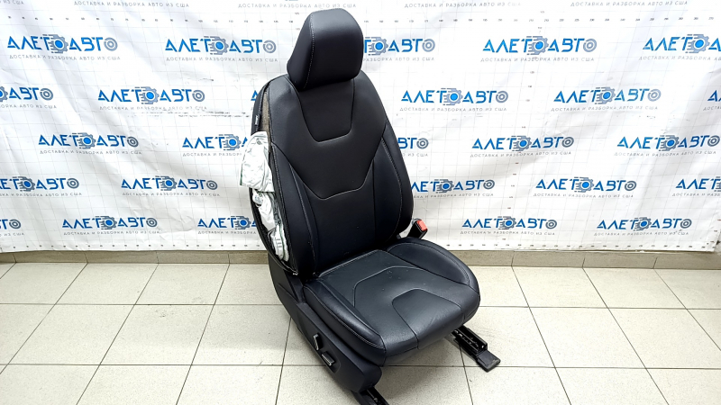 Passenger seat Ford Fusion mk5 17-20 without airbag, titanium, leather black, electric, heated, shot, needs cleaning