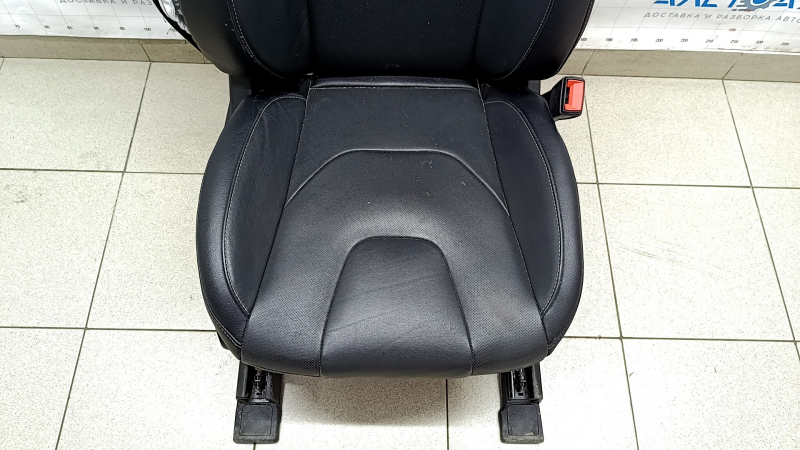 Passenger seat Ford Fusion mk5 17-20 without airbag, titanium, leather black, electric, heated, shot, needs cleaning