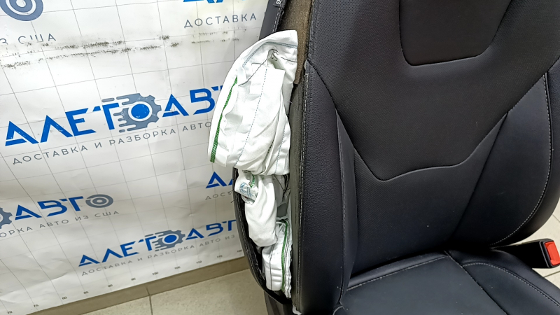 Passenger seat Ford Fusion mk5 17-20 without airbag, titanium, leather black, electric, heated, shot, needs cleaning