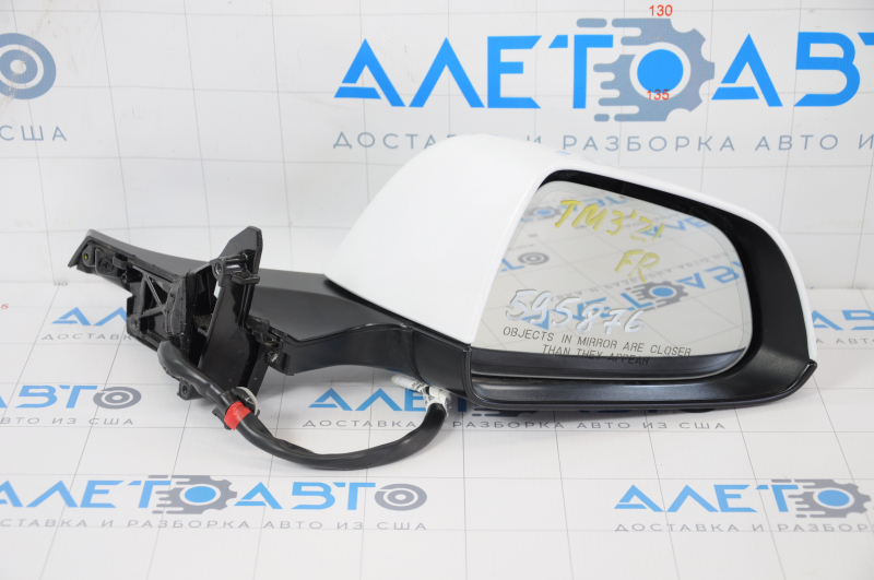 Tesla Model 3 Right Side Mirror 21-11 Pins, Heated, Auto-Dimming, White PPSW