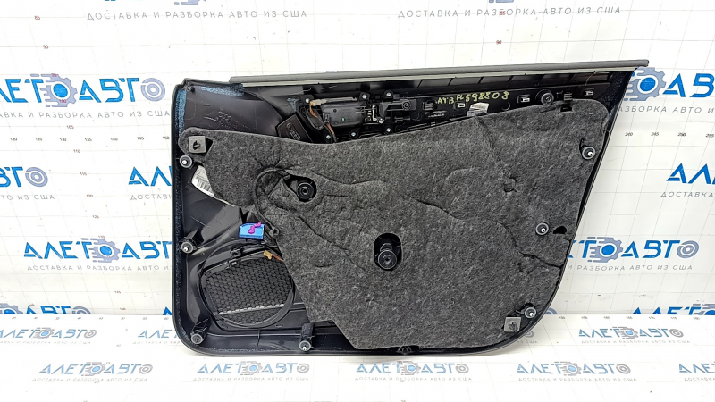 Door trim card front left Audi A4 B8 13-16 rest black with beige insert leather, armrest leather, molding under wood structure, sedan, butt