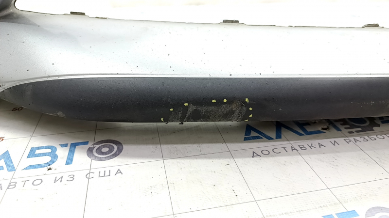 Front bare bumper Mazda 6 13-17 without washers and parking sensors, silver, torn, scratches, broken mount