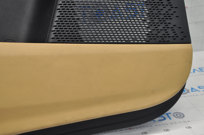 Door trim card front left Dodge Journey 11- black with dark beige insert leather, armrest leather, black stitching, for cleaning
