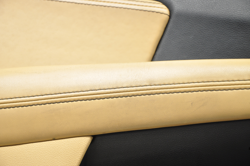 Door trim card front left Dodge Journey 11- black with dark beige insert leather, armrest leather, black stitching, for cleaning
