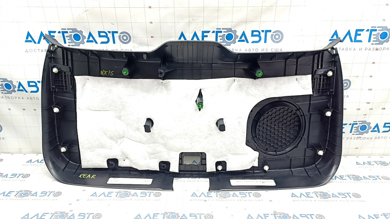 Trunk door trim bottom Lexus NX200t NX300 NX300h 15-21 black, for subwoofer, for cleaning, scratches