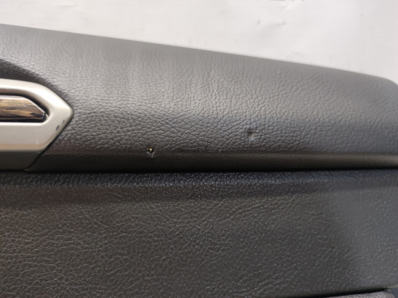 Door trim card rear right Ford Fusion mk5 13-16 black with black insert leather, armrest leather, molding under wood gloss, scratches, bumps