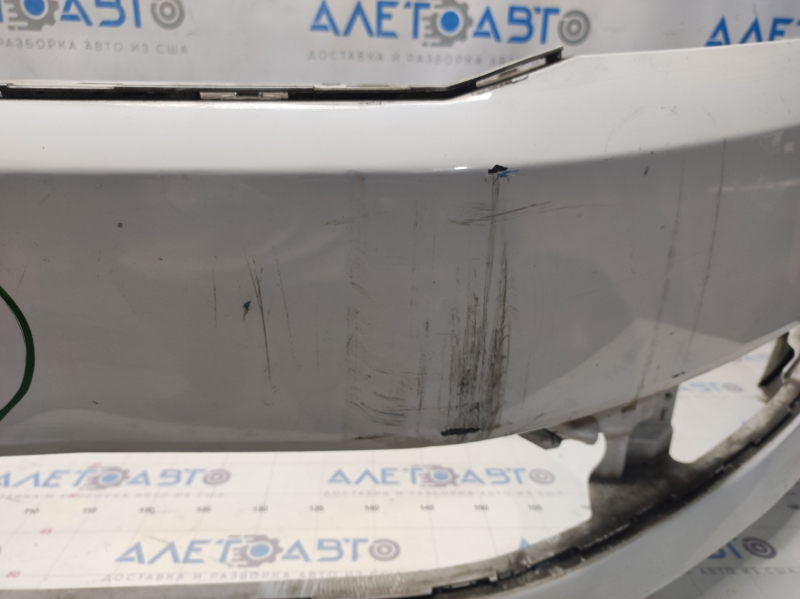Bare front bumper VW Passat b7 12-15 USA, white LB9A, scratches, non-factory holes