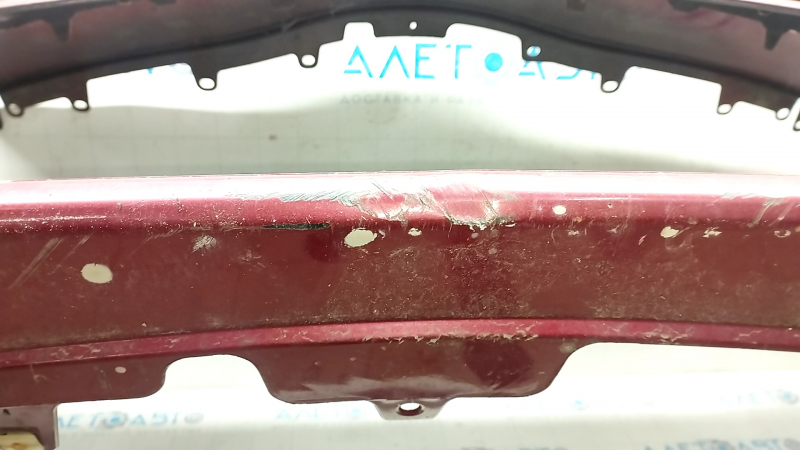Front bumper bare Toyota Prius 30 13-15 rest, red, dented, cracks, rubbed, tears, missing fragment, non-factory holes
