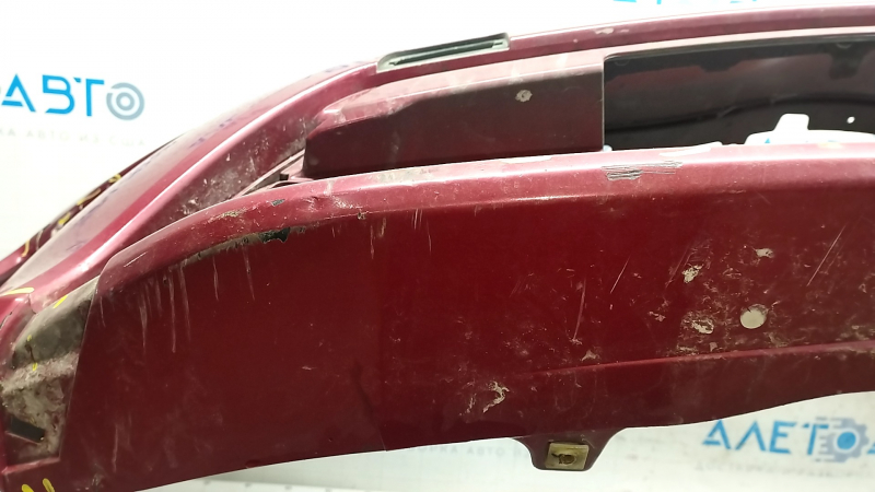 Front bumper bare Toyota Prius 30 13-15 rest, red, dented, cracks, rubbed, tears, missing fragment, non-factory holes
