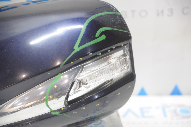 Left side mirror Lexus GS350 GS450h 08-11 14 pins, turn signal, heated, auto folding, blue, broken turn signal