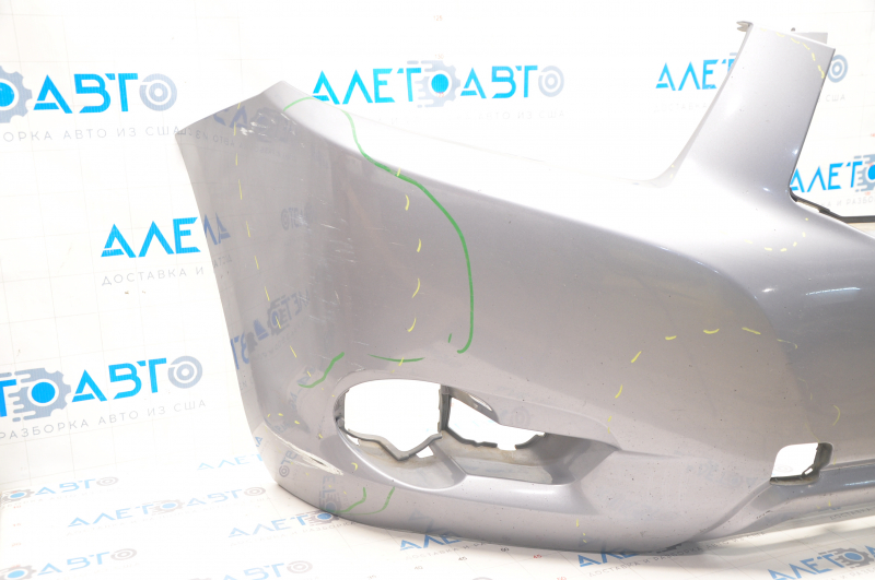 Front bumper bare Toyota Highlander 08-10 gray 9AG, scratches, bumps, scuffs