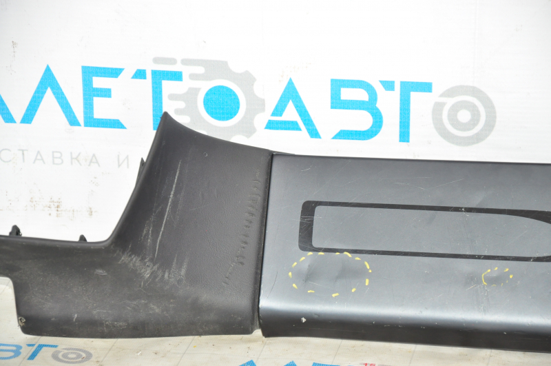 Rear right door sill trim Tesla Model X 16-21 complete type 1 black, broken fasteners, scratches, scuffs, bumps