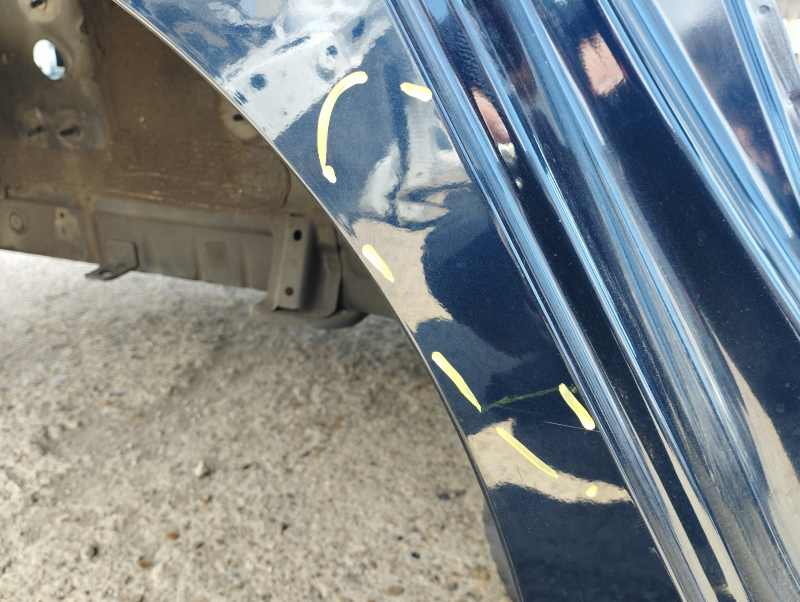 Quarter wing rear right Mazda 3 19- 4d, blue, on the body, bumps