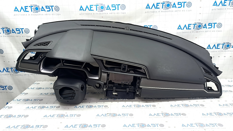 Torpedo front panel with AIRBAG Honda Civic X FC 16-21 black, butt, rusty pyropatron