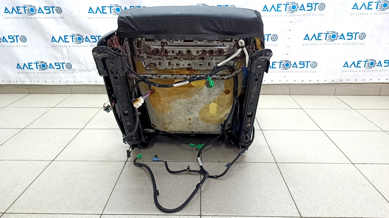 Passenger seat Honda Accord 23- without airbag, electric, heated, black leather, driftwood, non-working electrics, for spare parts, without control and headrest, for cleaning