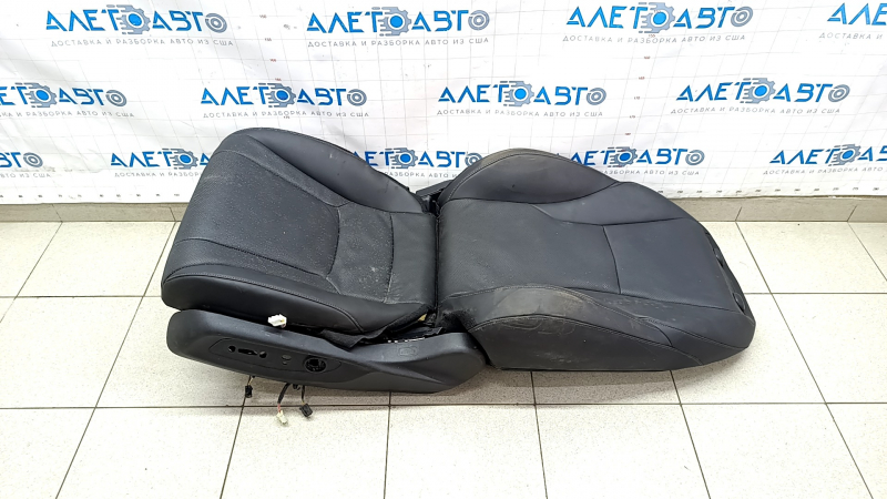 Driver's seat Honda Accord 23- without airbag, electric, heated, black leather, driftwood, non-working electrics, for spare parts, without controls, runners and headrest