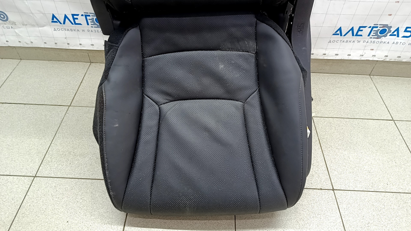 Driver's seat Honda Accord 23- without airbag, electric, heated, black leather, driftwood, non-working electrics, for spare parts, without controls, runners and headrest