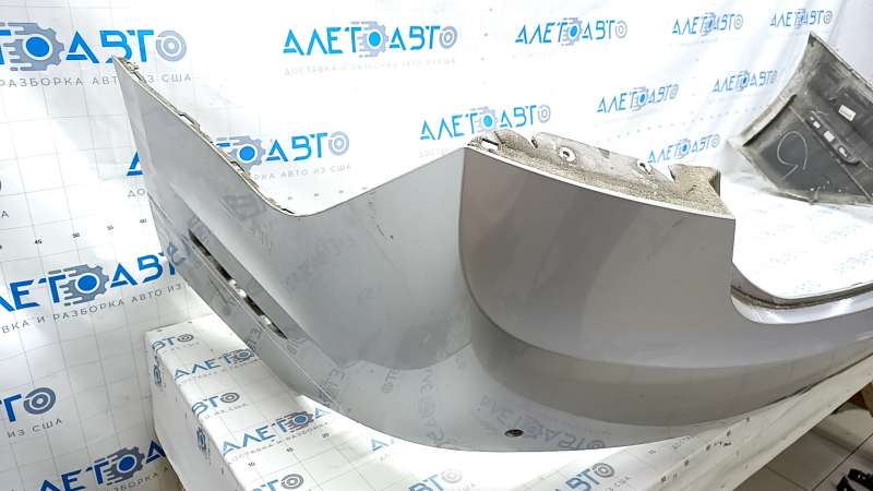 Rear bare bumper Lincoln MKZ 17-20 upper part, for 4 parking sensors, silver, broken mount