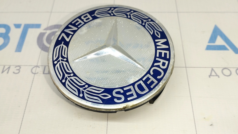 Center cap for Mercedes GLS-class X166 13-19 75/70mm disk, blue, corrosion on chrome