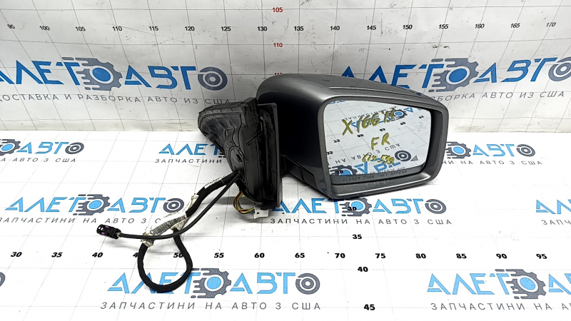 Side mirror right Mercedes GLS-class X166 13-19 10+8+1 pins, turn signal, heating, BSM, camera, silver, scratches