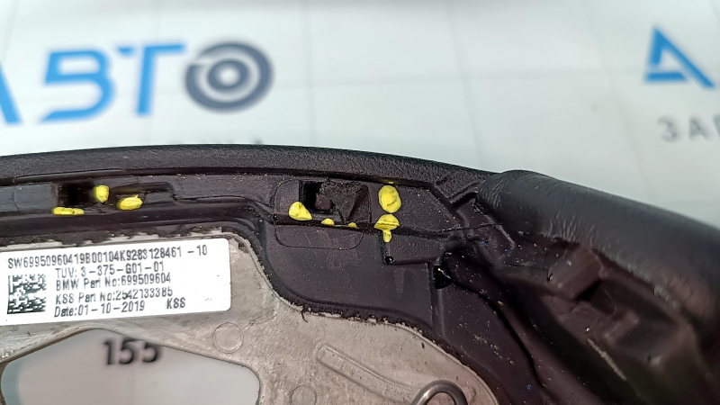 Bare steering wheel BMW X3 G01 18 - leather, black, heated, under the petals, scratches, worn, torn fasteners