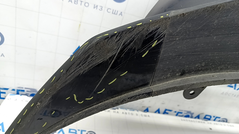 Kia Forte 19-21 front bumper lip assembled 3 parts under DRL, gloss, sand, scratches, cracked