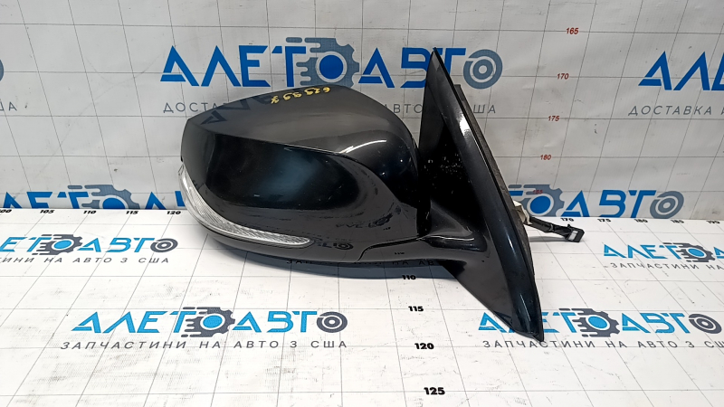 Side mirror right Infiniti JX35 QX60 16-rest, 8 pins, heated, turn signal, black