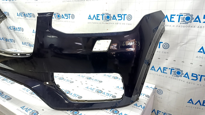 Front bare bumper Volvo XC90 16-19 for headlight washer without park assist, blue, cracks