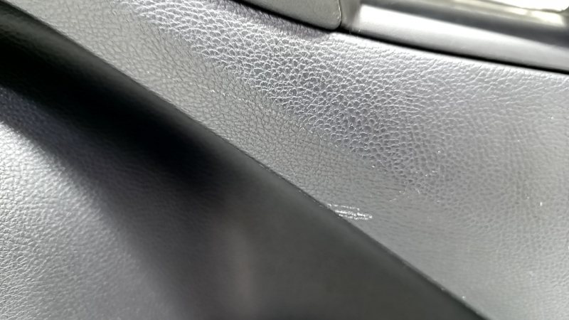Door trim card rear right Ford Edge 19-23 black Titanium, insert and armrest black leather, white stitching, scratches, butt, for dry cleaning