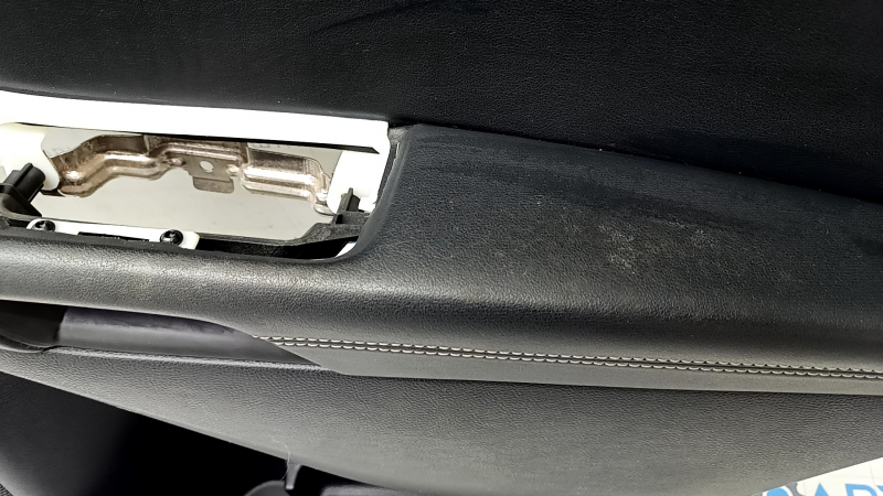 Door trim card rear right Ford Edge 19-23 black Titanium, insert and armrest black leather, white stitching, scratches, butt, for dry cleaning