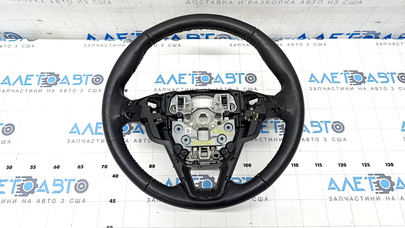 Naked steering wheel Ford Edge 19 - black leather, worn, scratches, torn fasteners, needs cleaning