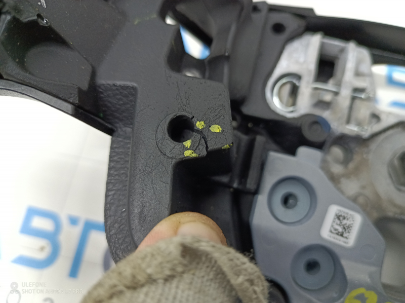 Naked steering wheel Ford Edge 19 - black leather, worn, scratches, torn fasteners, needs cleaning